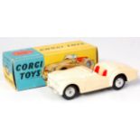 Corgi Toys, 301 Triumph TR2 sports car, cream body with red seats, flat spun hubs, in the original