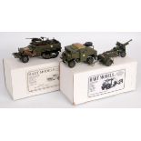 Hart Models, 1/48th scale white metal and resin kit built military vehicle group, 2 very well