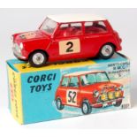 Corgi, 321 Monte Carlo BMC Mini-Cooper 'S' Monte Carlo 1966, red white roof RN2, no signatures but