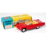 Corgi Toys, 215S Ford Thunderbirds OPen Sports, red body with yellow interior and driver figure,