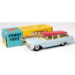 Corgi Toys, 219 Plymouth Sports Suburban Station Wagon, light blue body with silver detailing,
