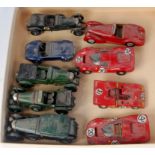 Nine mixed scale white metal and resin kit built racing cars and saloons, all examples require