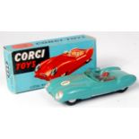 Corgi, 151 Lotus mark eleven Le Mans racing car, blue body, maroon seats, RN1, tinted blue