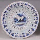 A late 17th century English Delft lobed charger, London, circa 1690,