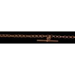 A 9ct gold watch chain, having double belcher links and with Albert, 21.