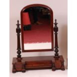 A Victorian mahogany and flame mahogany swing dressing table mirror, of good size,
