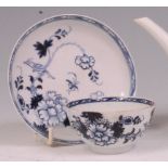 An 18th century Liverpool porcelain tea bowl and saucer,
