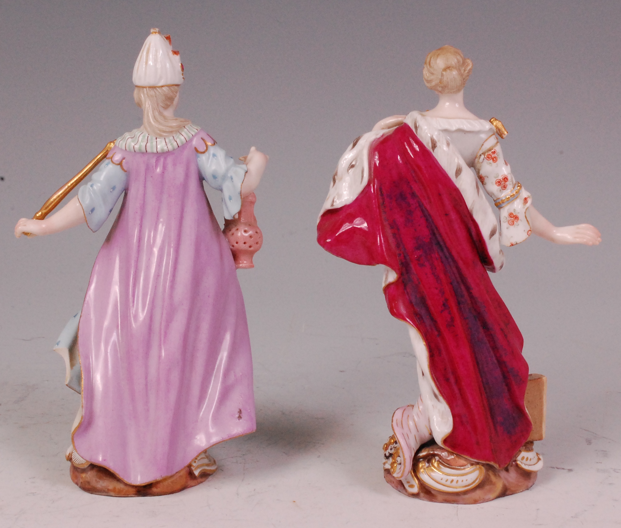 Two Meissen porcelain allegorical figures; Asia and Europe, after the original by Frederich Elias - Image 2 of 3