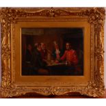 George Fox (1816-1910) - A tale of Waterloo, oil on board, signed lower centre, 27 x 35cm