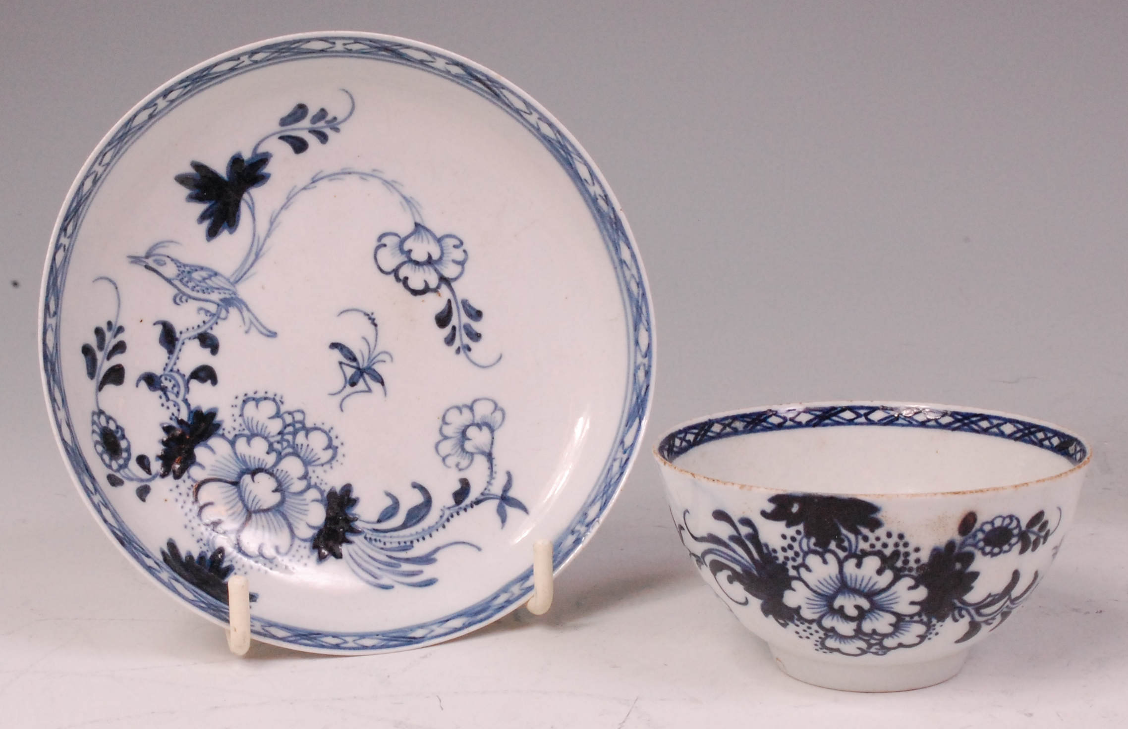 An 18th century Liverpool porcelain tea bowl and saucer, - Image 2 of 2