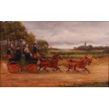 H Whittaker Reville - 'Twelve miles an hour, easy', oil on canvas, signed lower right,