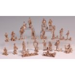 A set of 19 silver Cries of London figural menu holders, maker Thomas Charles Jarvis,