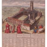 After George Vertue - The Oxford Almanac for the Year of Our Lord God MDCCXX (1730), hand-coloured