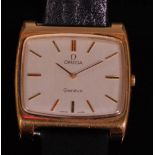 An Omega Geneve gents gold plated wristwatch,