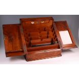 A Victorian figured walnut desk-top stationery box,