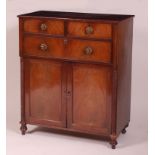 A Regency mahogany secretaire cabinet (lacking bookcase over),
