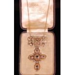 A Liberty & Co Art Nouveau gold and diamond pendant,