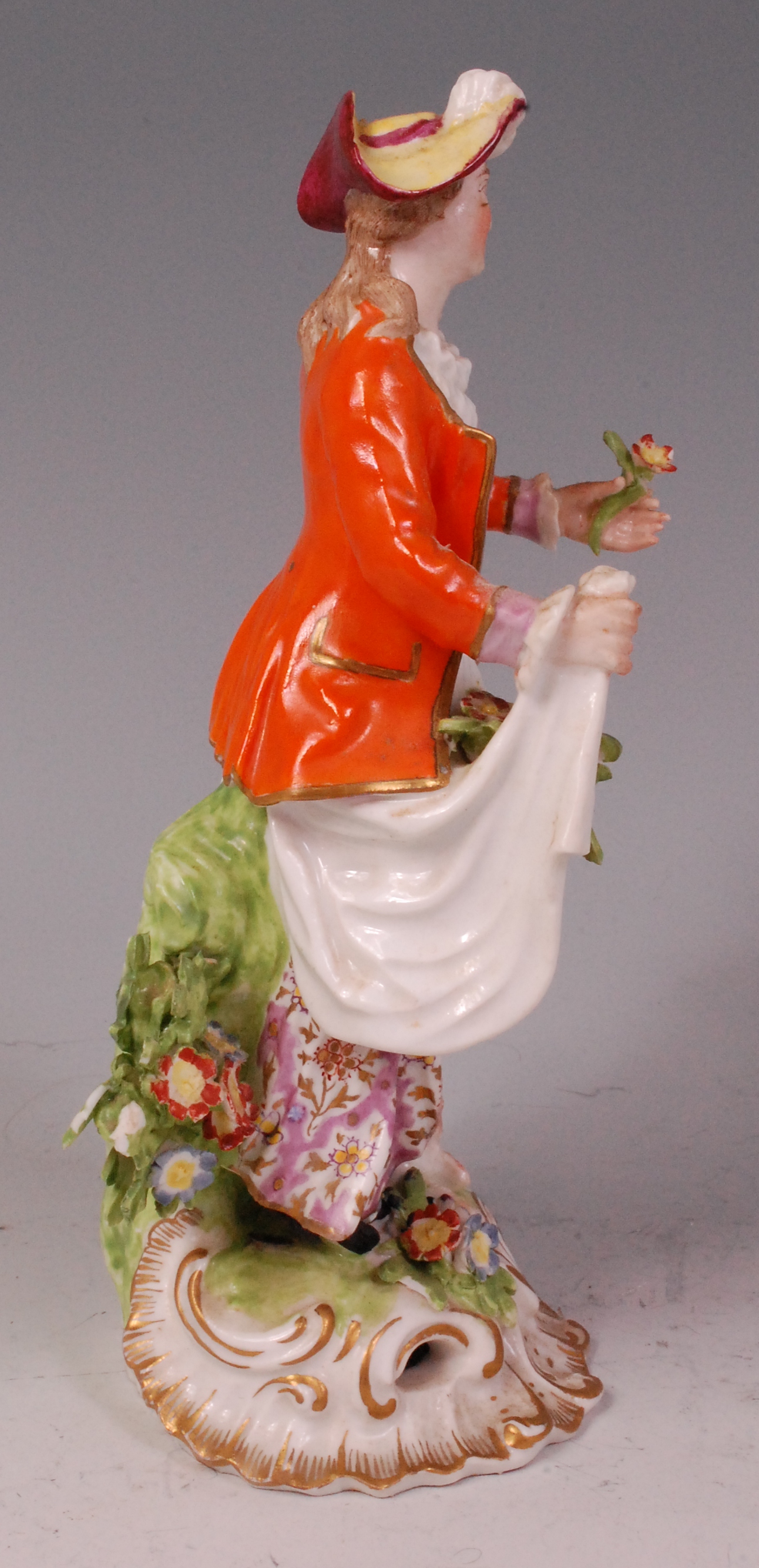 An 18th century Derby figure of a Dresden Shepherdess, - Image 4 of 5