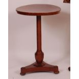 A 19th century mahogany and floral polychrome painted circular fixed top occasional table,