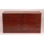 A circa 1900 mahogany plan chest,