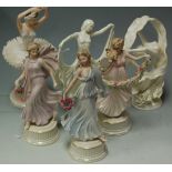 Six various modern porcelain figurines to include; Worcester and Wedgwood examples  Condition Report