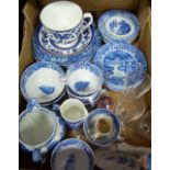 A box of miscellaneous china and glass to include;