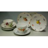 An early 20th century part Meissen teaset,