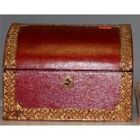 A red leather and brass clad stationery box **only **