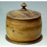 A large early 20th century treen jar and  cover