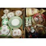 Two boxes of miscellaneous china to include;