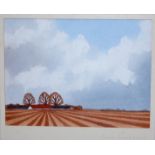 Chris Rushbrook - Rural landscape, watercolour, signed lower right and to the margin,