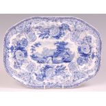 John Denton Bagster (Baxter active 1823-1828) - blue and white printed meatplate, depicting a