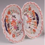 A circa 1900 Meissen Dresden hors d'oeuvres dish, having twin lobed sections and decorated in the