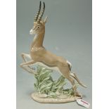 A Lladro figure of a leaping gazelle, boxed Condition Report / Extra Information No apparent