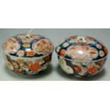 A pair of early 20th century Imari jars and covers  Condition Report / Extra Information One cover