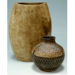 A large studio pottery vase and a Bretby Clanta vase (2)