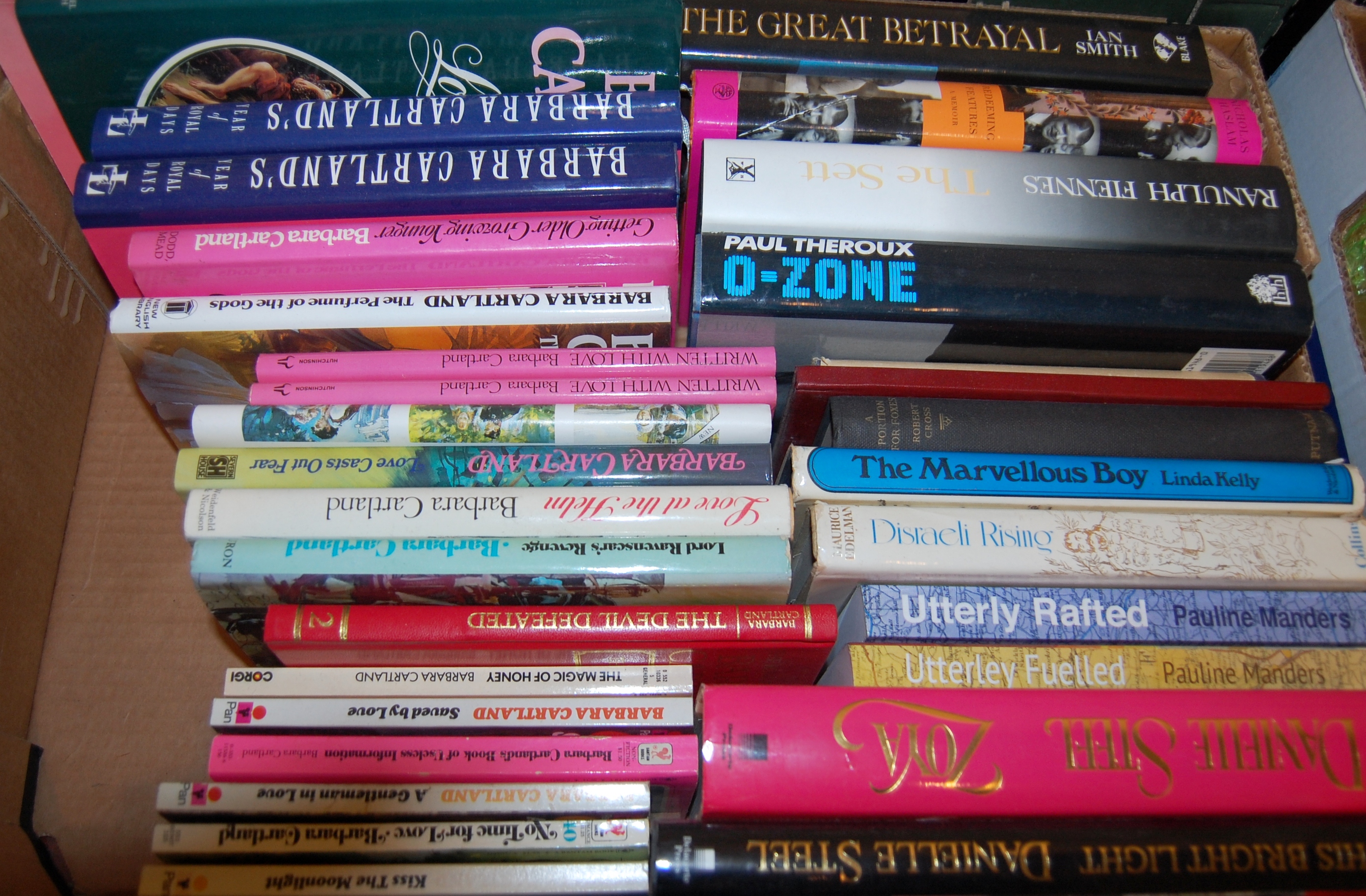 A collection of signed books to include 22 Barbara Cartland examples
