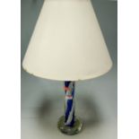 A Murano style glass table lamp and shade