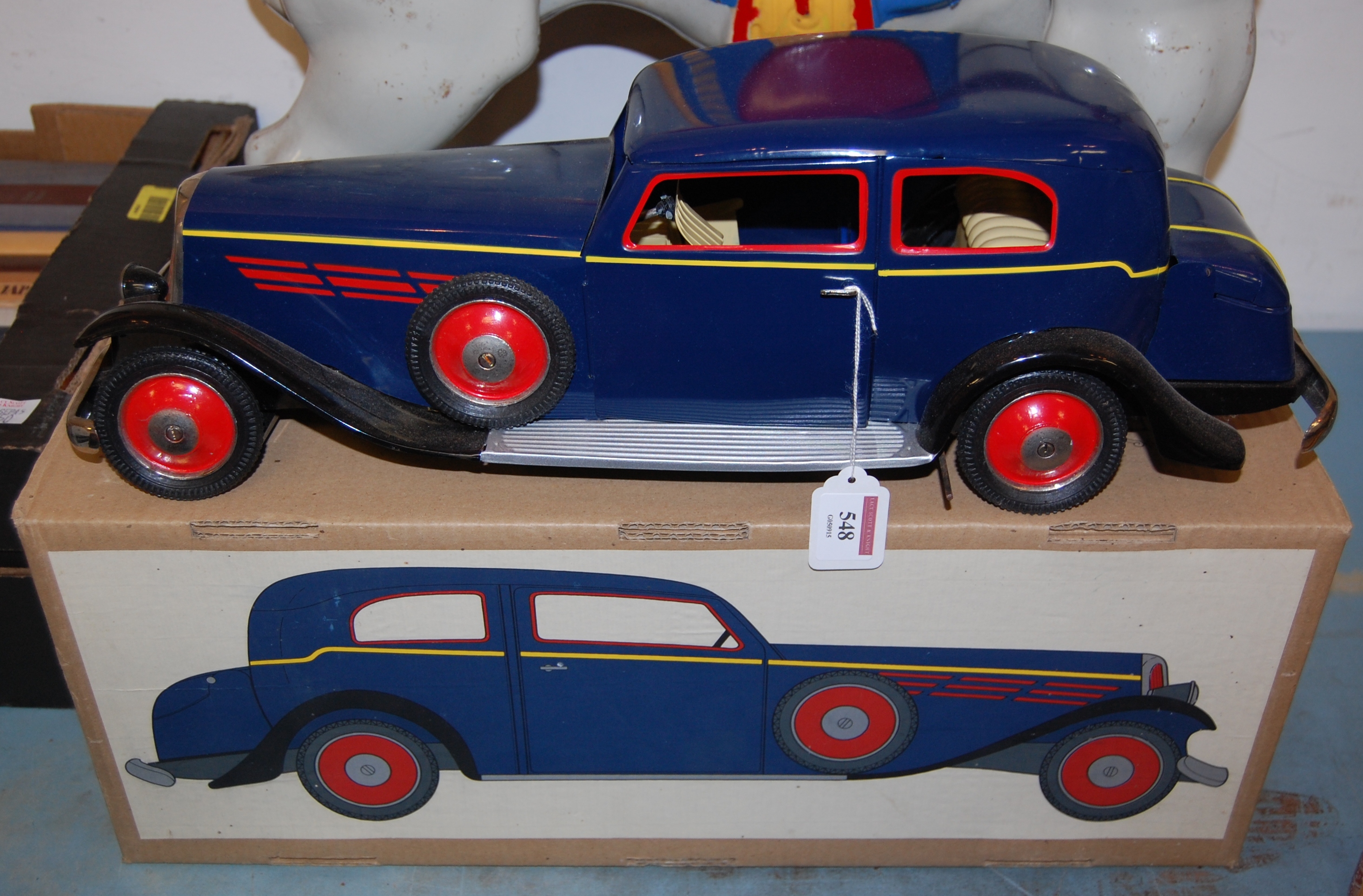 Paya, large tinplate and clockwork two-door Sedan, limited edition with certificate No.