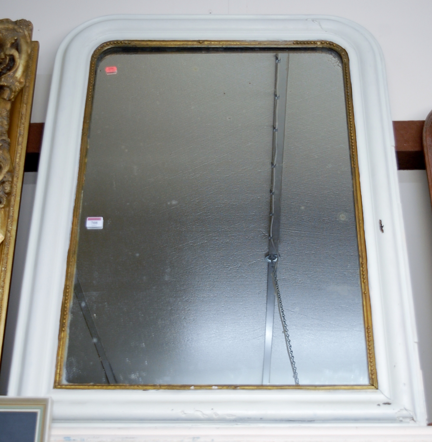 A Victorian later white painted overmantel mirror