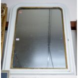 A Victorian later white painted overmantel mirror