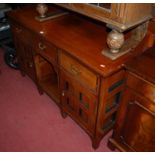 A circa 1900 walnut ledge back sideboard,