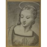 19th century English school - Bust portrait of Catherine Swayne,