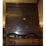 An early 20th century mahogany cased gramophone cabinet,