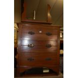 An Edwardian satin walnut swing mirror backed three drawer dressing chest