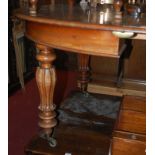 A Victorian mahogany D-end extending dining table,