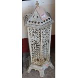 A Victorian cast iron hexagonal cathedral heater