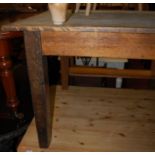 A 19th century provincial light oak farmhouse kitchen table