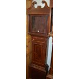 A circa 1830 mahogany and inlaid long case clock case only (some replacement parts)