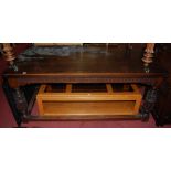 A 17th century style joined oak refectory table,